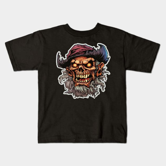 Cowboy Skeleton In a Hat Kids T-Shirt by Nightarcade